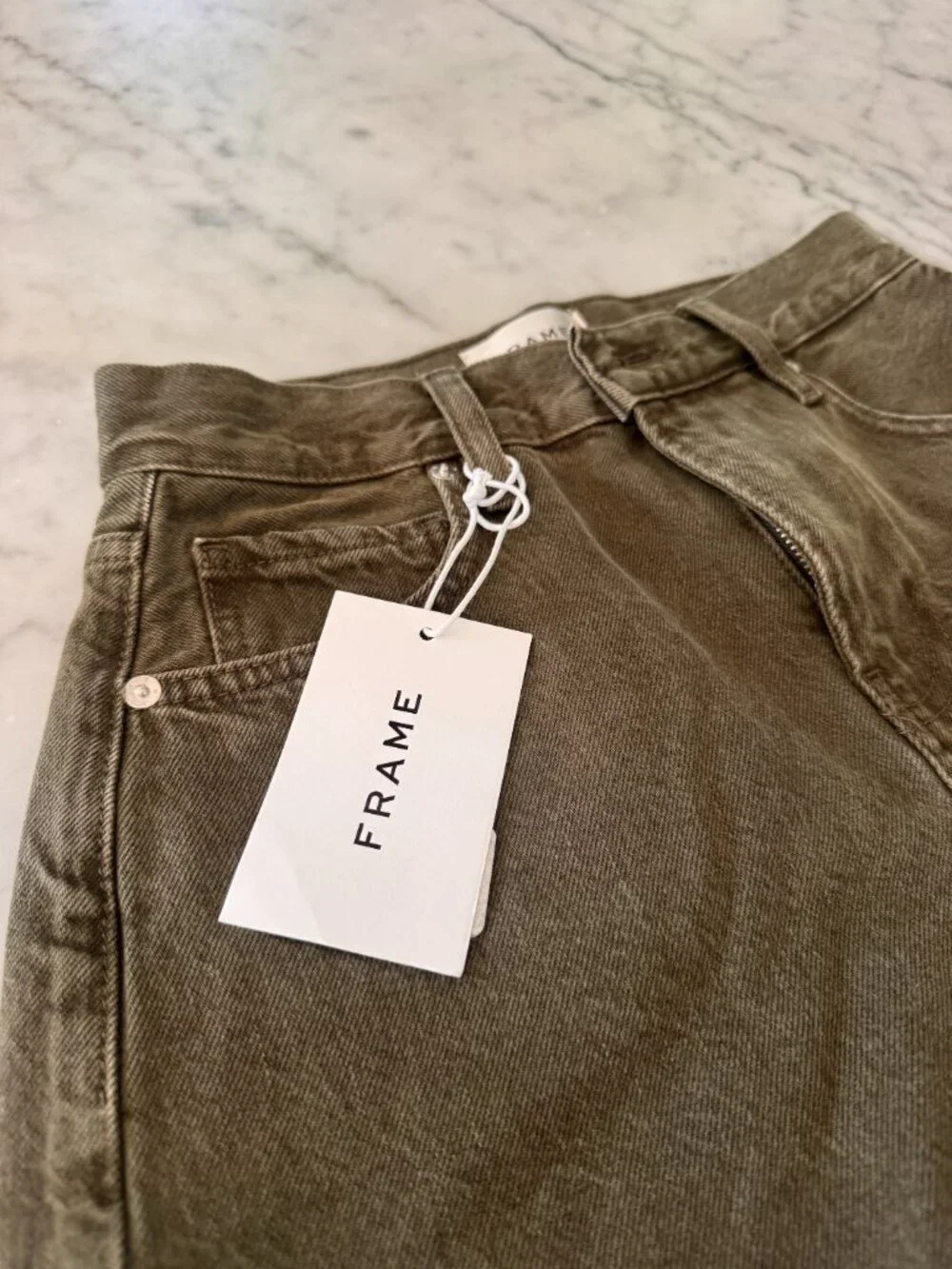 Frame Le Super High Cutoff Shorts — Army Green | Size 23 | NWT | Never Worn